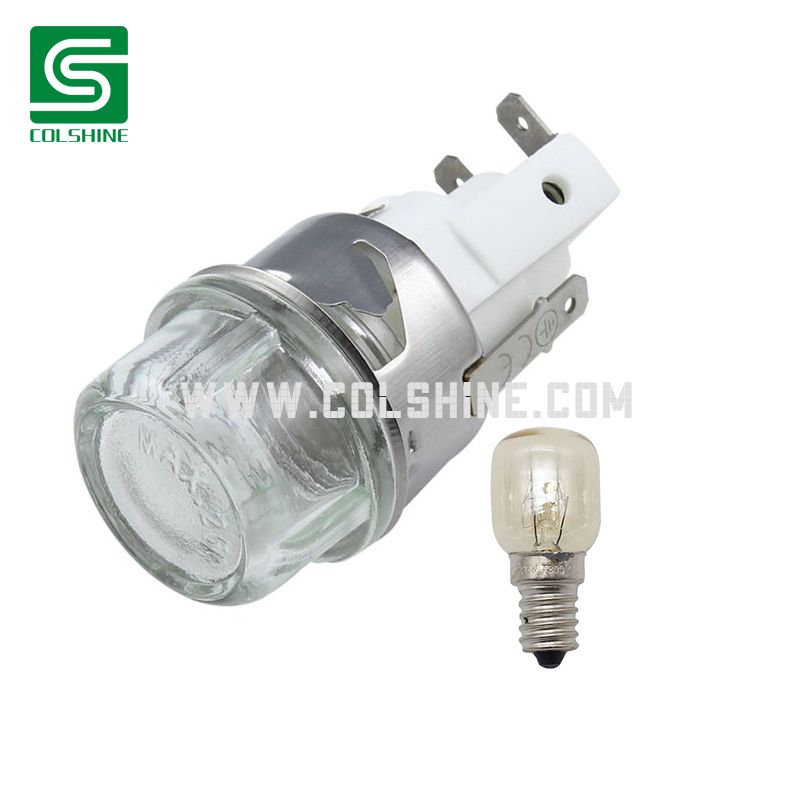 E14 Oven Socket with 25W High Temperature Bulb Heat-Resistant Ceramic Lamp Holder